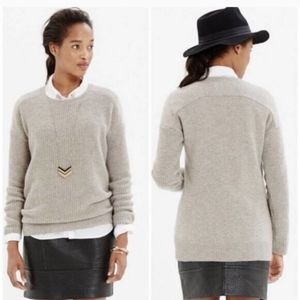 Cashmere Madewell 1937 All Day  ribbed pullover beige sweater